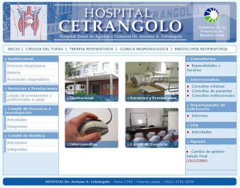 diseño web: Hospital Cetrangolo