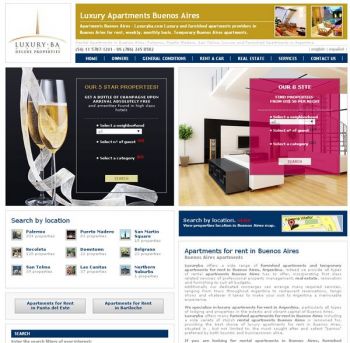 sitios para inmobiliarias: Luxuryba - DiseÃƒÂ±o Web sitio alquileres temporarios